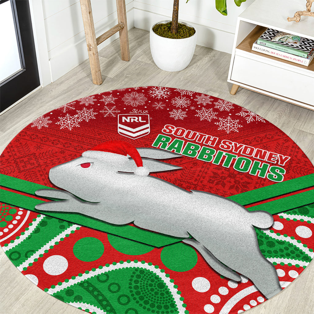 custom-rabbitohs-rugby-christmas-round-carpet-merry-xmas-2023-mix-aboriginal-art