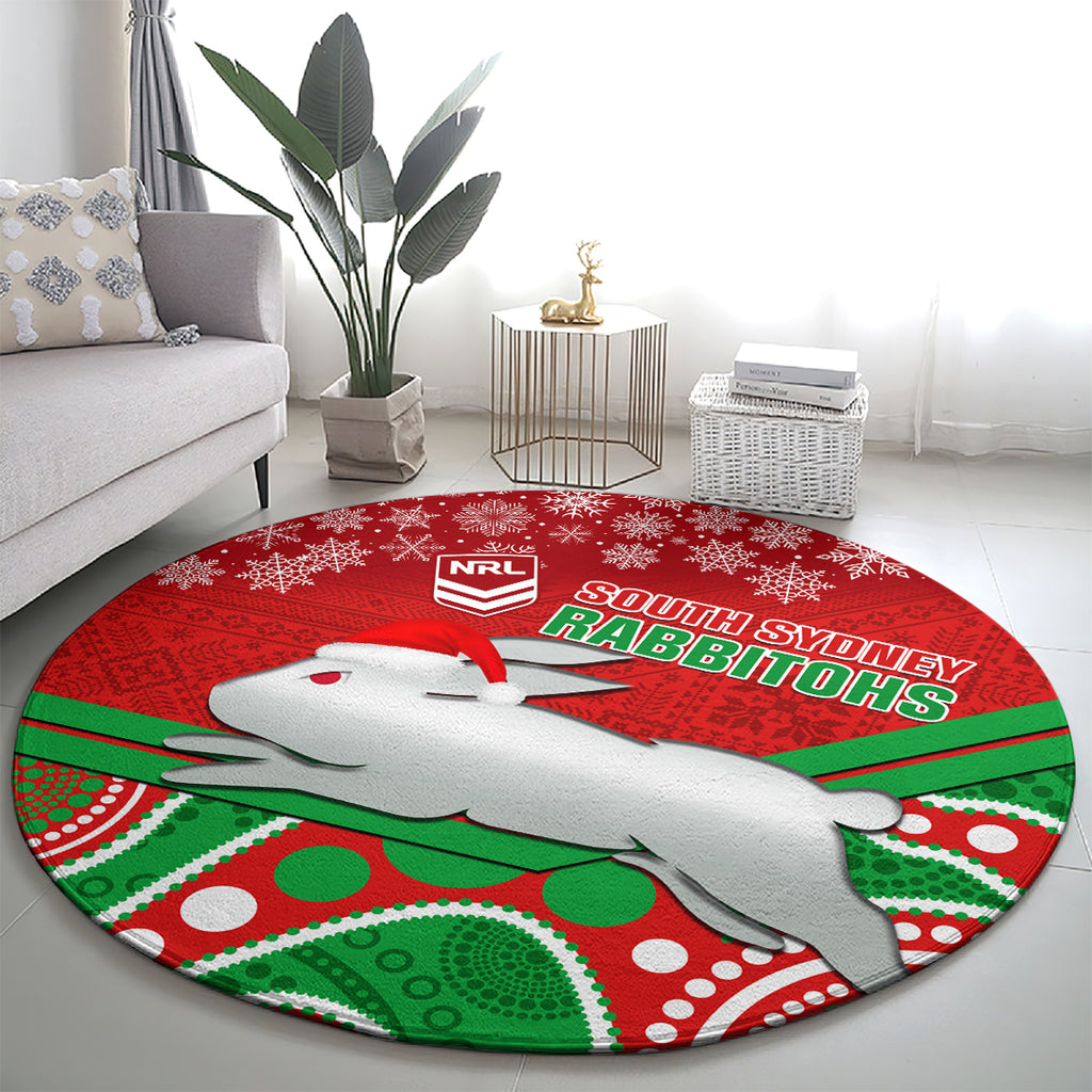 custom-rabbitohs-rugby-christmas-round-carpet-merry-xmas-2023-mix-aboriginal-art