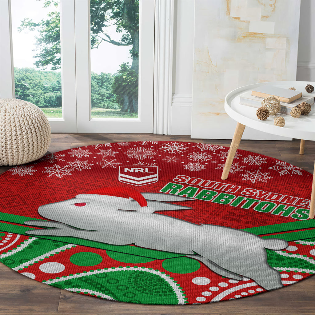 custom-rabbitohs-rugby-christmas-round-carpet-merry-xmas-2023-mix-aboriginal-art