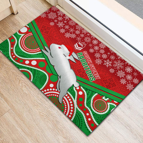 custom-rabbitohs-rugby-christmas-rubber-doormat-merry-xmas-2023-mix-aboriginal-art