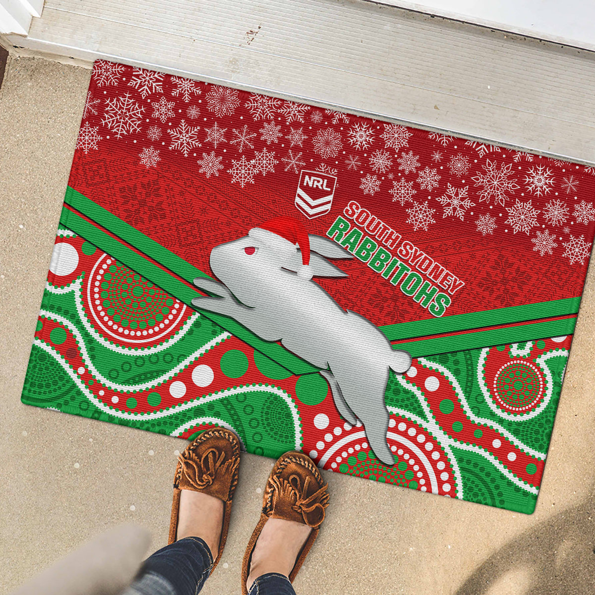 custom-rabbitohs-rugby-christmas-rubber-doormat-merry-xmas-2023-mix-aboriginal-art