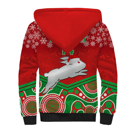 custom-rabbitohs-rugby-christmas-sherpa-hoodie-merry-xmas-2023-mix-aboriginal-art