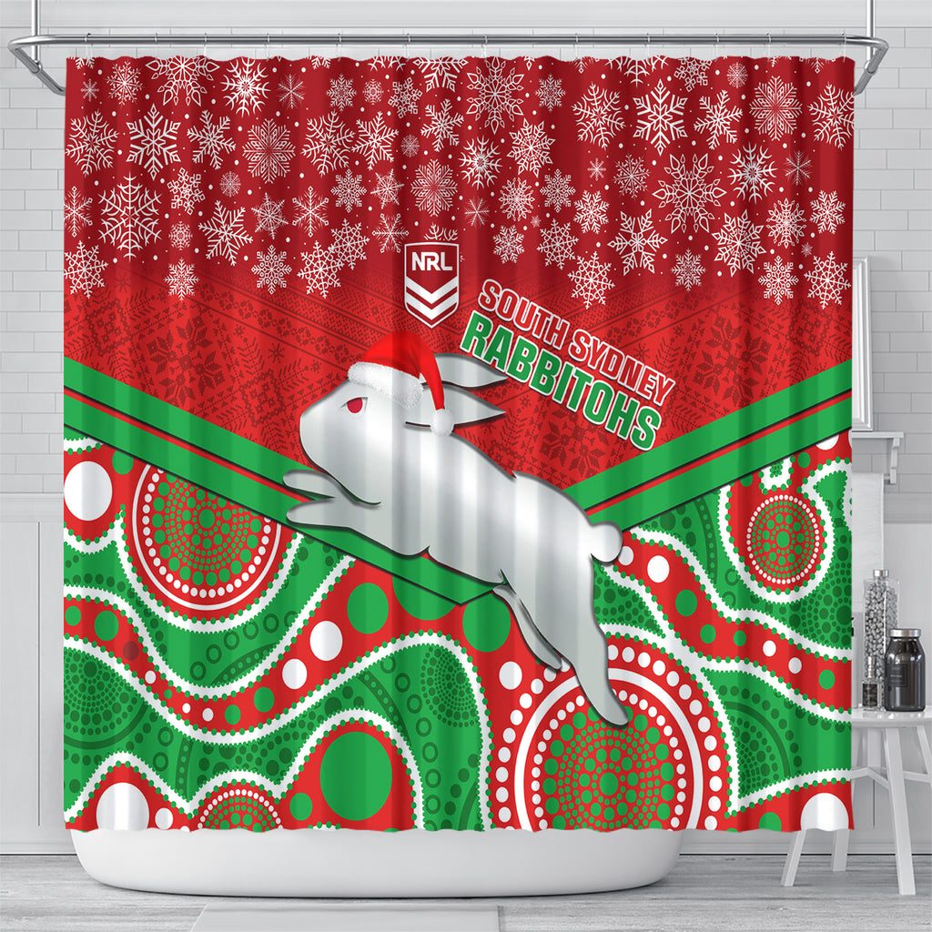 custom-rabbitohs-rugby-christmas-shower-curtain-merry-xmas-2023-mix-aboriginal-art