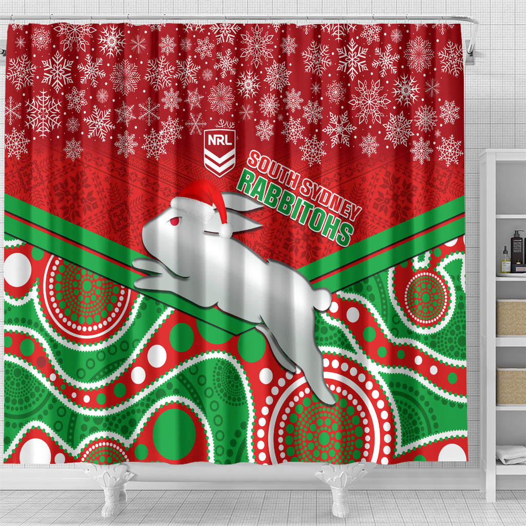 custom-rabbitohs-rugby-christmas-shower-curtain-merry-xmas-2023-mix-aboriginal-art