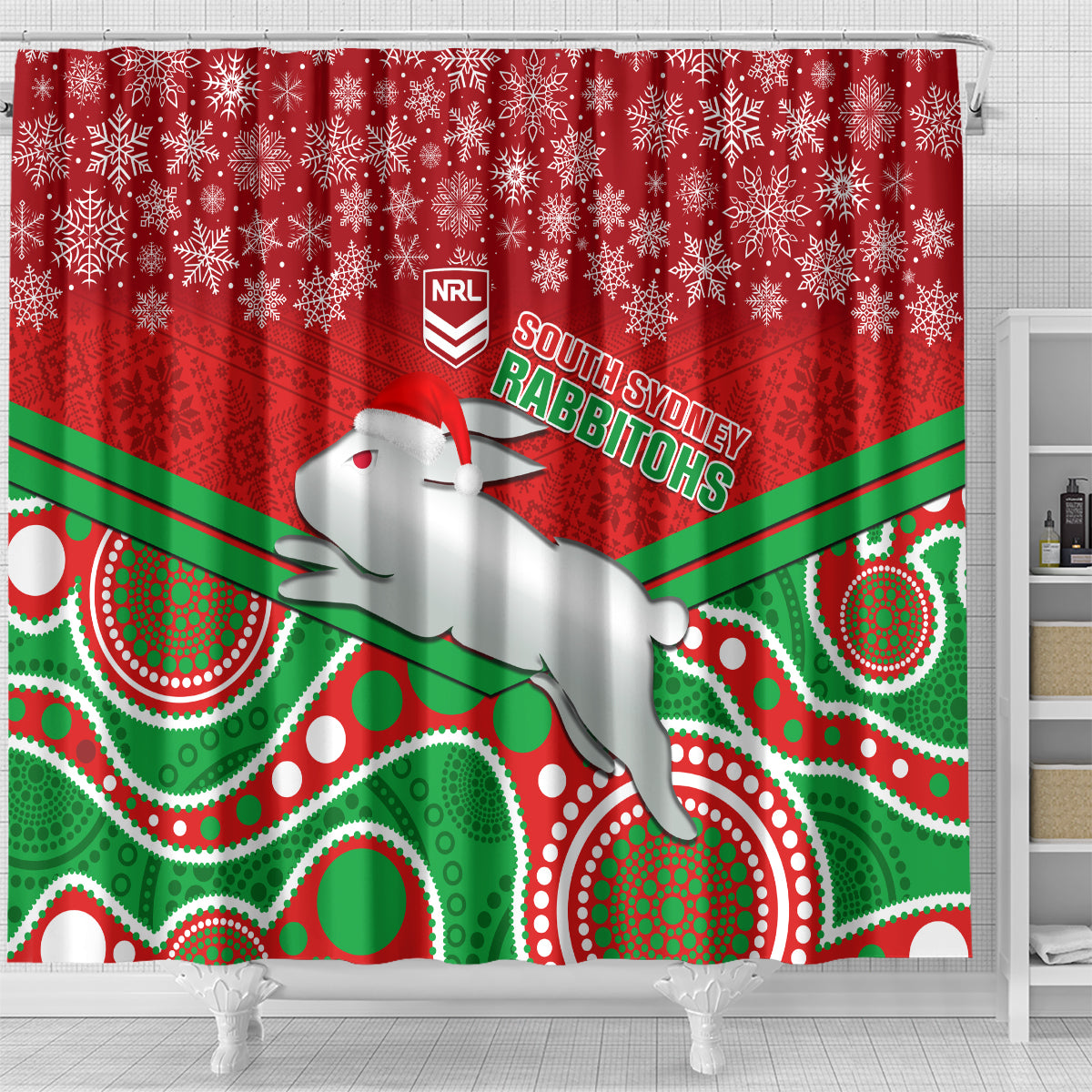 custom-rabbitohs-rugby-christmas-shower-curtain-merry-xmas-2023-mix-aboriginal-art