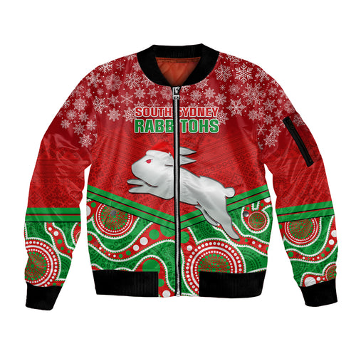custom-rabbitohs-rugby-christmas-sleeve-zip-bomber-jacket-merry-xmas-2023-mix-aboriginal-art