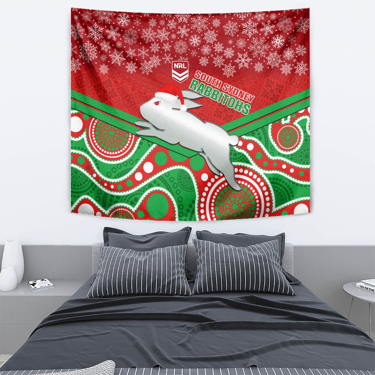 custom-rabbitohs-rugby-christmas-tapestry-merry-xmas-2023-mix-aboriginal-art