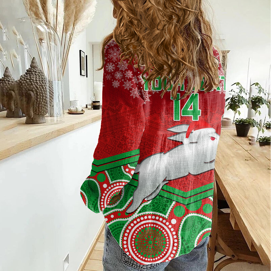 custom-rabbitohs-rugby-christmas-women-casual-shirt-merry-xmas-2023-mix-aboriginal-art