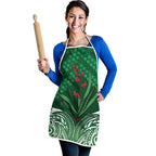 Rongoa Maori New Zealand Harakeke Apron NZ Weaving Pattern Green