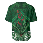 Rongoa Maori New Zealand Harakeke Baseball Jersey NZ Weaving Pattern Green