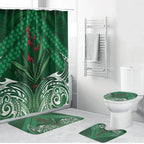 Rongoa Maori New Zealand Harakeke Bathroom Set NZ Weaving Pattern Green