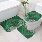 Rongoa Maori New Zealand Harakeke Bathroom Set NZ Weaving Pattern Green