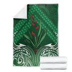 Rongoa Maori New Zealand Harakeke Blanket NZ Weaving Pattern Green