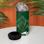 Rongoa Maori New Zealand Harakeke 4 in 1 Can Cooler Tumbler NZ Weaving Pattern Green