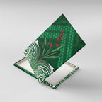 Rongoa Maori New Zealand Harakeke Canvas Wall Art NZ Weaving Pattern Green