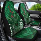 Rongoa Maori New Zealand Harakeke Car Seat Cover NZ Weaving Pattern Green