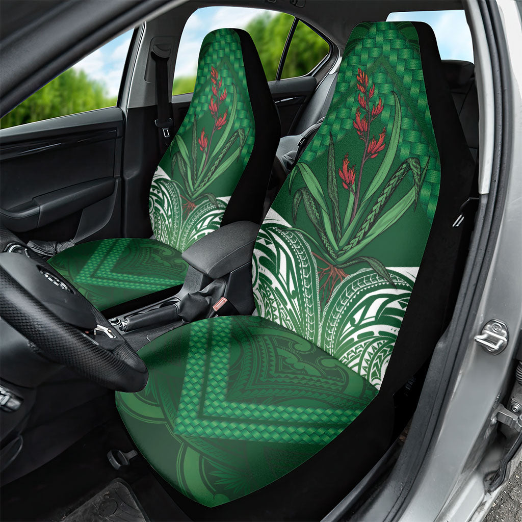 Rongoa Maori New Zealand Harakeke Car Seat Cover NZ Weaving Pattern Green