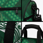 Rongoa Maori New Zealand Harakeke Duffle Bag NZ Weaving Pattern Green