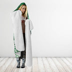 Rongoa Maori New Zealand Harakeke Hooded Blanket NZ Weaving Pattern Green