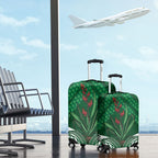 Rongoa Maori New Zealand Harakeke Luggage Cover NZ Weaving Pattern Green