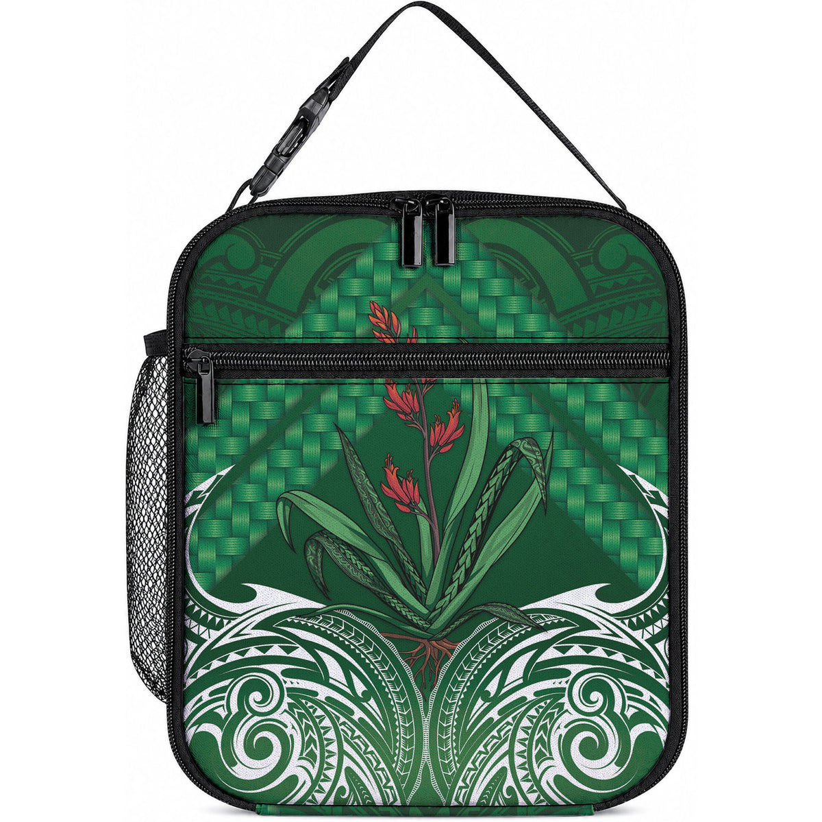 Rongoa Maori New Zealand Harakeke Lunch Bag NZ Weaving Pattern Green