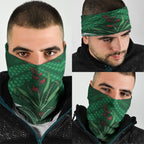 Rongoa Maori New Zealand Harakeke Neck Gaiter NZ Weaving Pattern Green