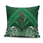 Rongoa Maori New Zealand Harakeke Pillow Cover NZ Weaving Pattern Green