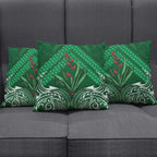 Rongoa Maori New Zealand Harakeke Pillow Cover NZ Weaving Pattern Green