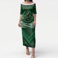 Rongoa Maori New Zealand Harakeke Puletasi NZ Weaving Pattern Green