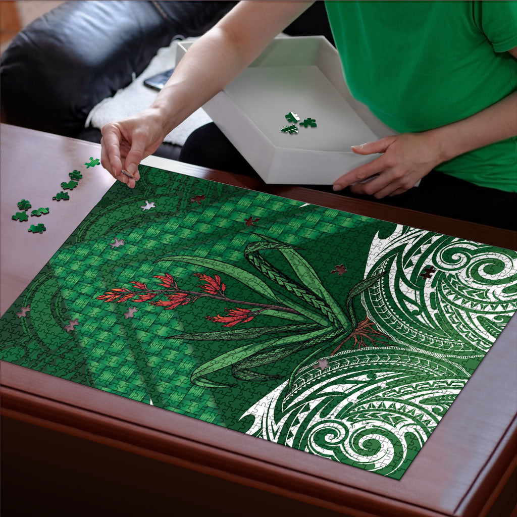 Rongoa Maori New Zealand Harakeke Puzzle NZ Weaving Pattern Green