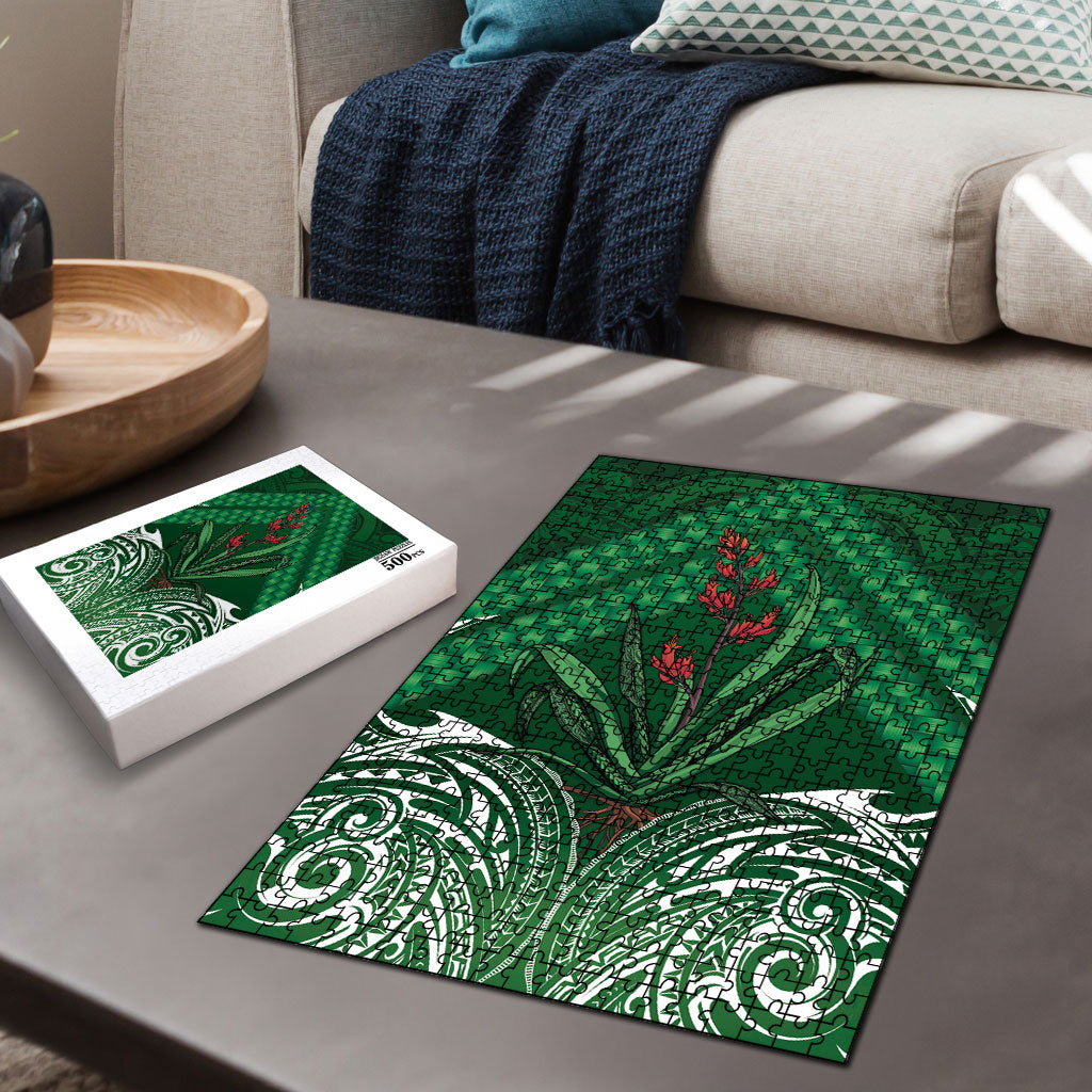 Rongoa Maori New Zealand Harakeke Puzzle NZ Weaving Pattern Green