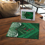 Rongoa Maori New Zealand Harakeke Puzzle NZ Weaving Pattern Green