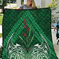 Rongoa Maori New Zealand Harakeke Quilt NZ Weaving Pattern Green