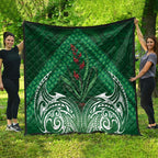 Rongoa Maori New Zealand Harakeke Quilt NZ Weaving Pattern Green