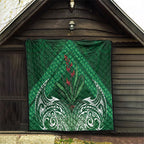 Rongoa Maori New Zealand Harakeke Quilt NZ Weaving Pattern Green