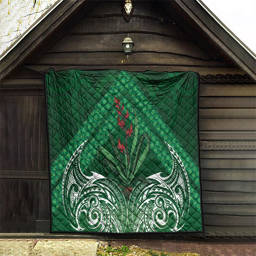 Rongoa Maori New Zealand Harakeke Quilt NZ Weaving Pattern Green