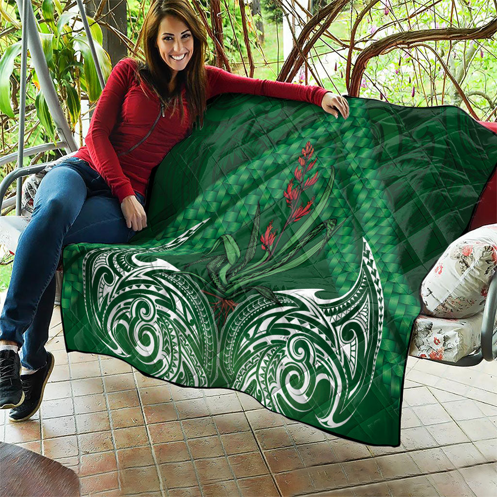 Rongoa Maori New Zealand Harakeke Quilt NZ Weaving Pattern Green