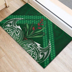 Rongoa Maori New Zealand Harakeke Rubber Doormat NZ Weaving Pattern Green