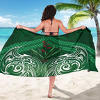 Rongoa Maori New Zealand Harakeke Sarong NZ Weaving Pattern Green