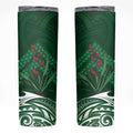 Rongoa Maori New Zealand Harakeke Skinny Tumbler NZ Weaving Pattern Green