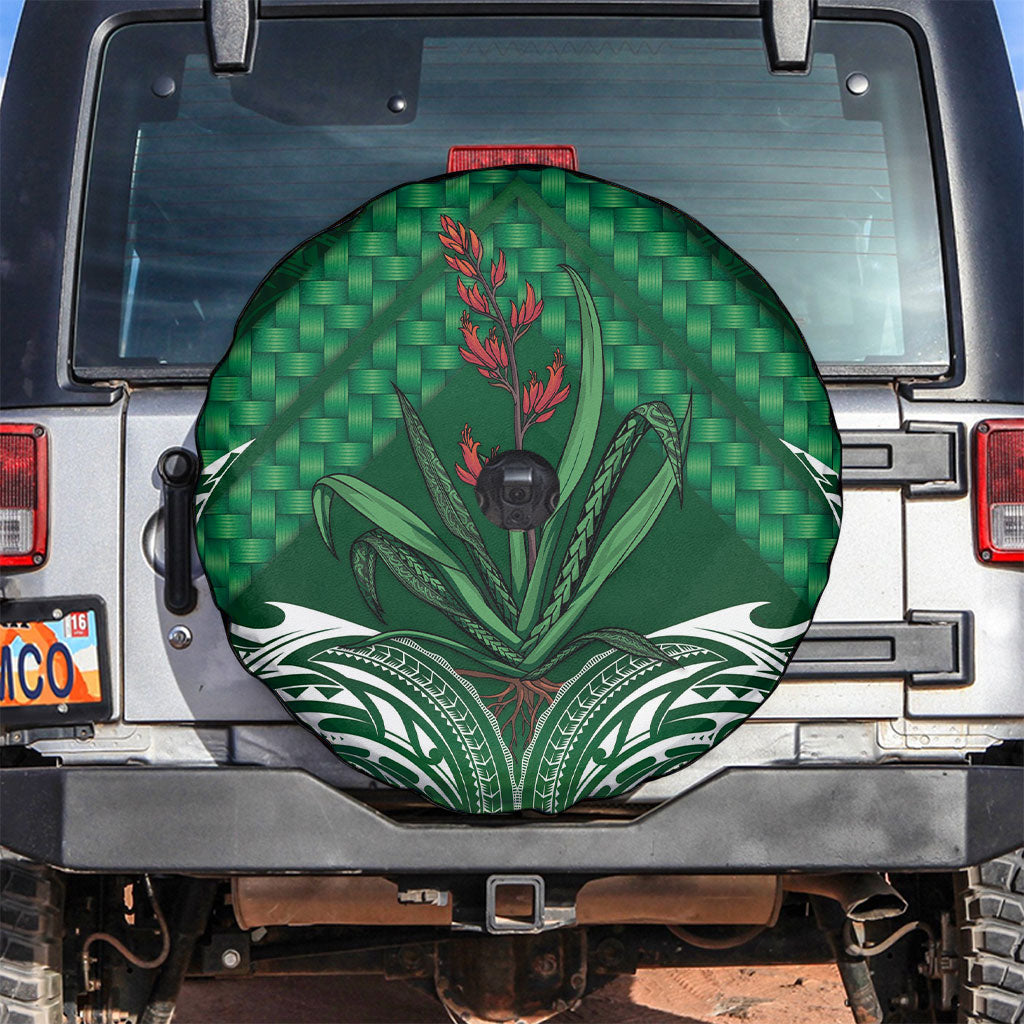 Rongoa Maori New Zealand Harakeke Spare Tire Cover NZ Weaving Pattern Green