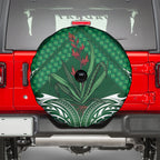 Rongoa Maori New Zealand Harakeke Spare Tire Cover NZ Weaving Pattern Green