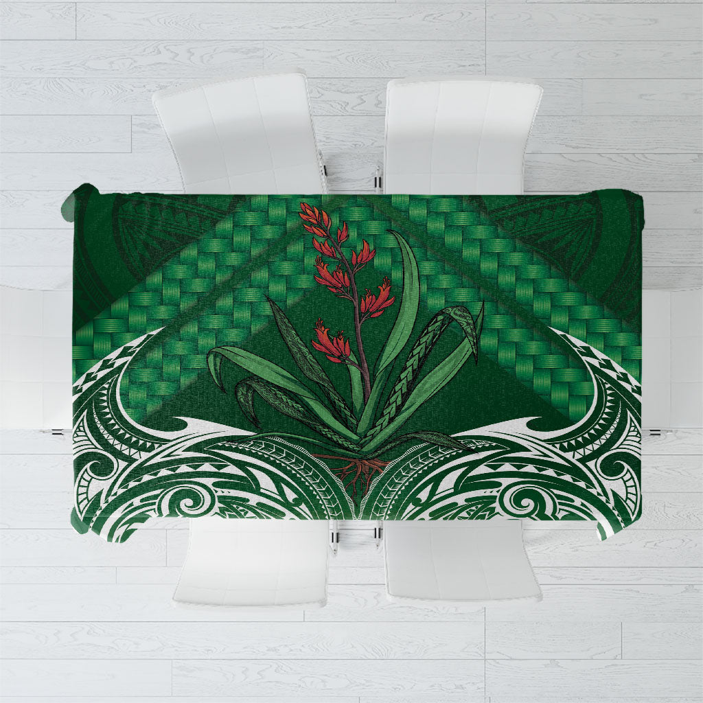 Rongoa Maori New Zealand Harakeke Tablecloth NZ Weaving Pattern Green