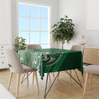 Rongoa Maori New Zealand Harakeke Tablecloth NZ Weaving Pattern Green