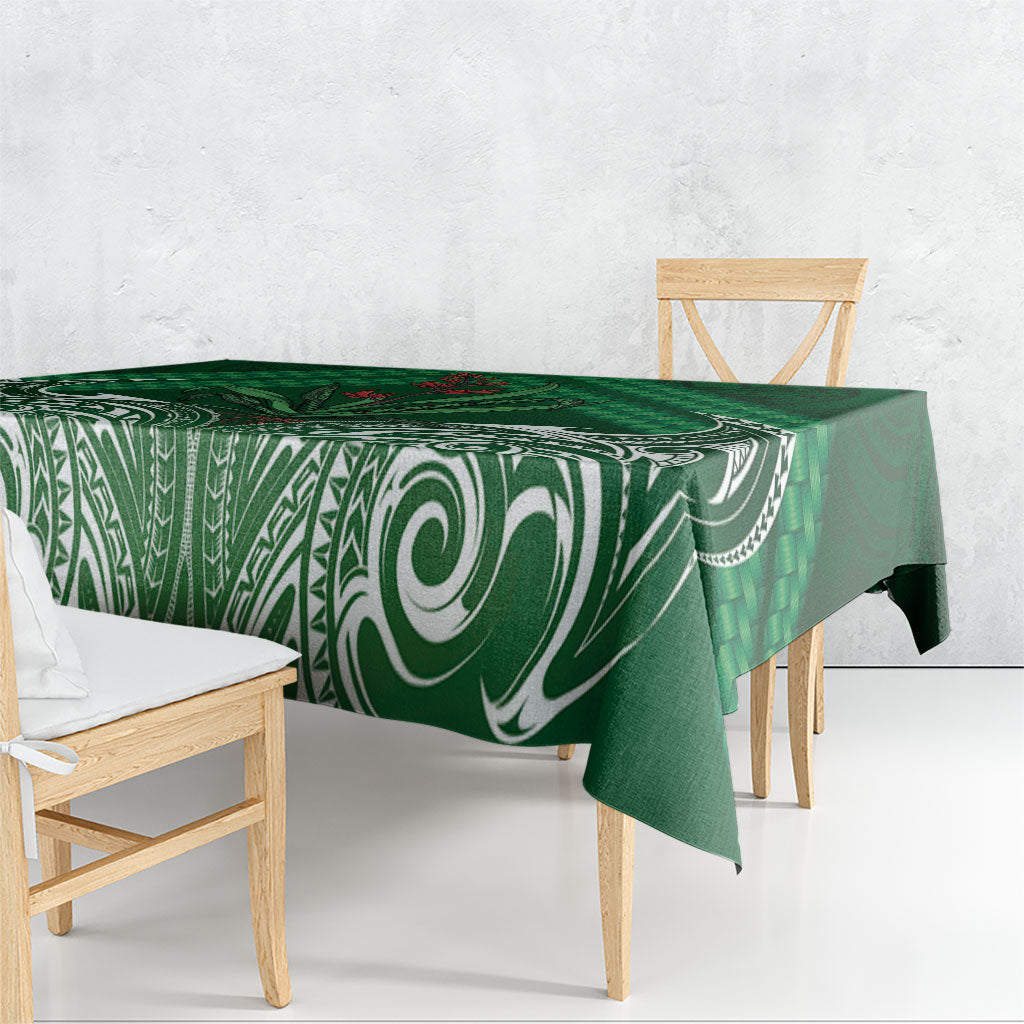 Rongoa Maori New Zealand Harakeke Tablecloth NZ Weaving Pattern Green