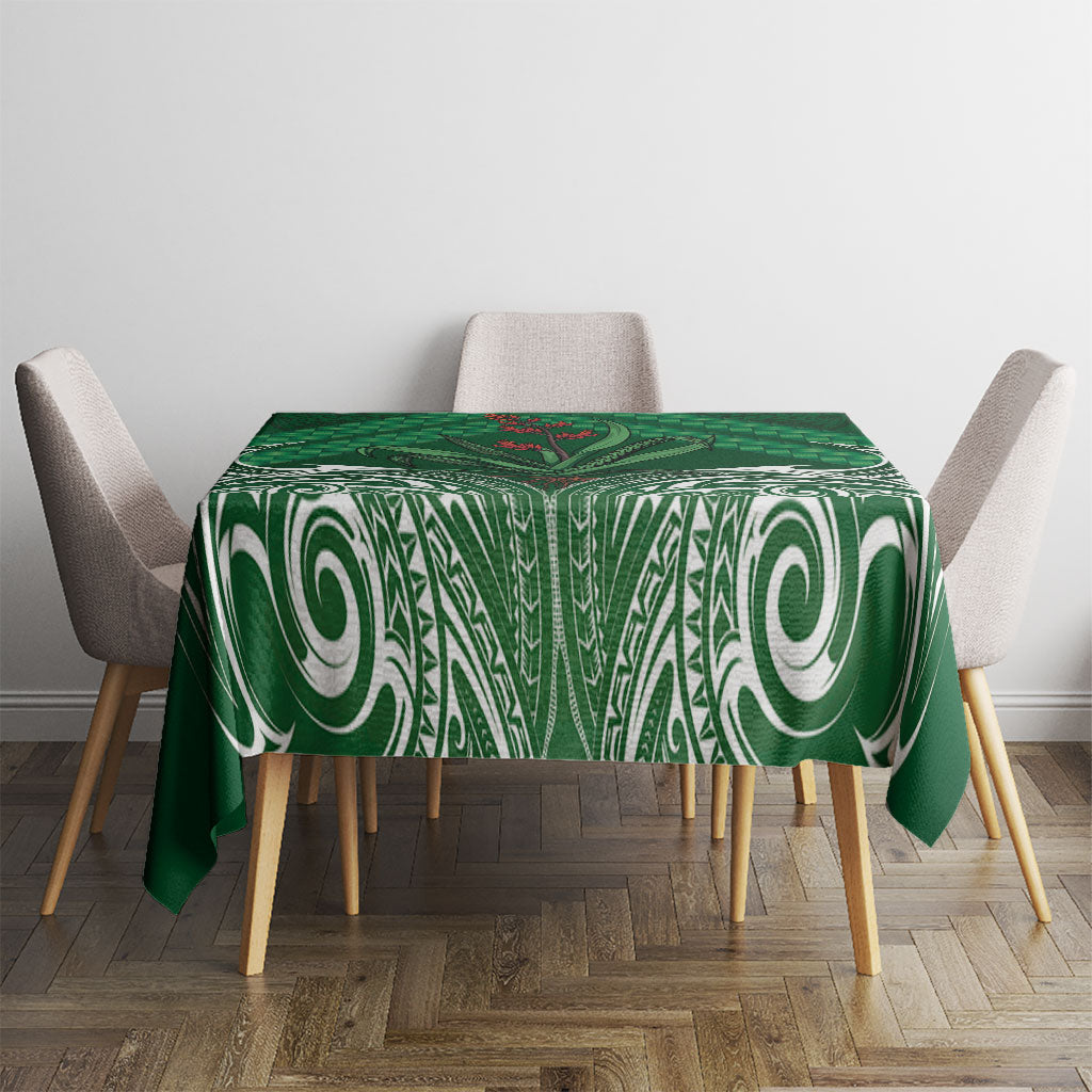 Rongoa Maori New Zealand Harakeke Tablecloth NZ Weaving Pattern Green