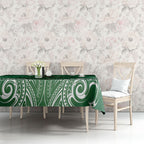 Rongoa Maori New Zealand Harakeke Tablecloth NZ Weaving Pattern Green