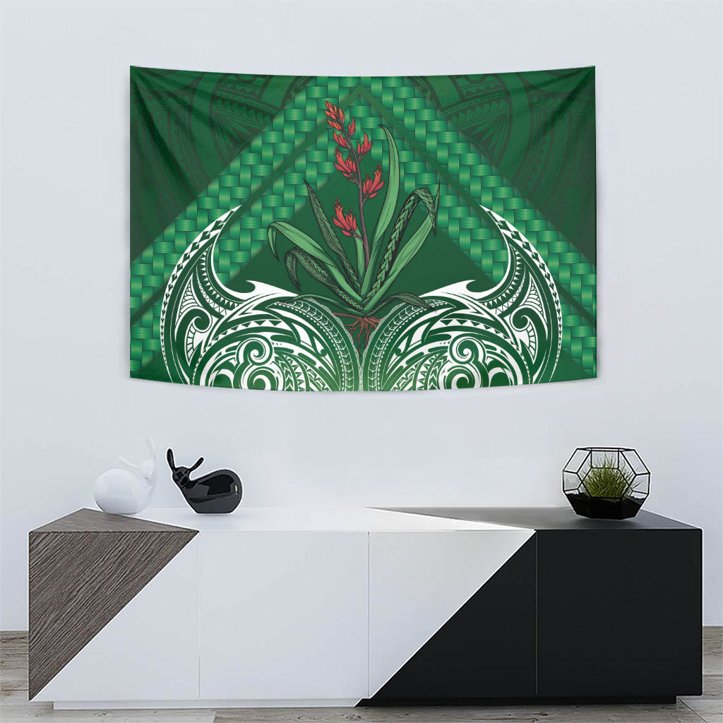 Rongoa Maori New Zealand Harakeke Tapestry NZ Weaving Pattern Green