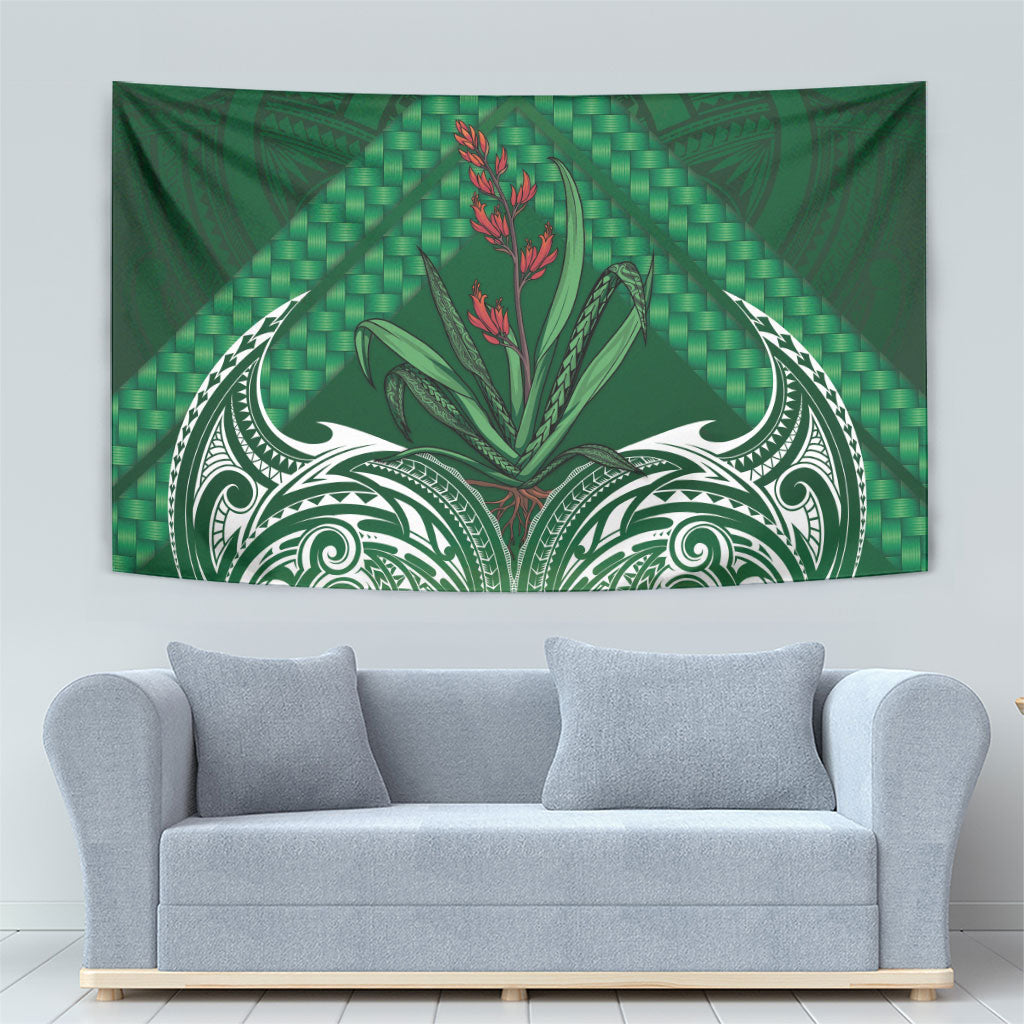 Rongoa Maori New Zealand Harakeke Tapestry NZ Weaving Pattern Green