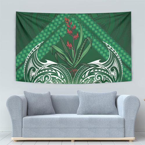 Rongoa Maori New Zealand Harakeke Tapestry NZ Weaving Pattern Green
